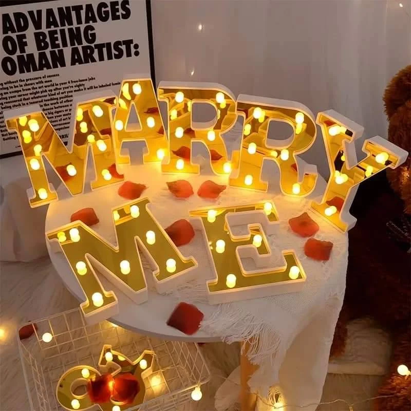 أحرف مضيئة أكرليك ذهبي 🥰 متوفر كافة الأحرف 👍