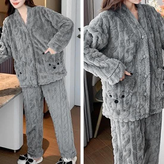 بجامة فرو جاكار مكفولة* بجامة موهير ناعم