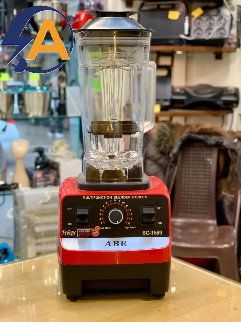 خلاط صناعي منزلي إبريق مقاوم للكسر مع طاحونة تعشيقات و شفرات معدن محرك قوي 4500w 15 سرعة مع تيربو حسومات وعروض كفالة حقيقية